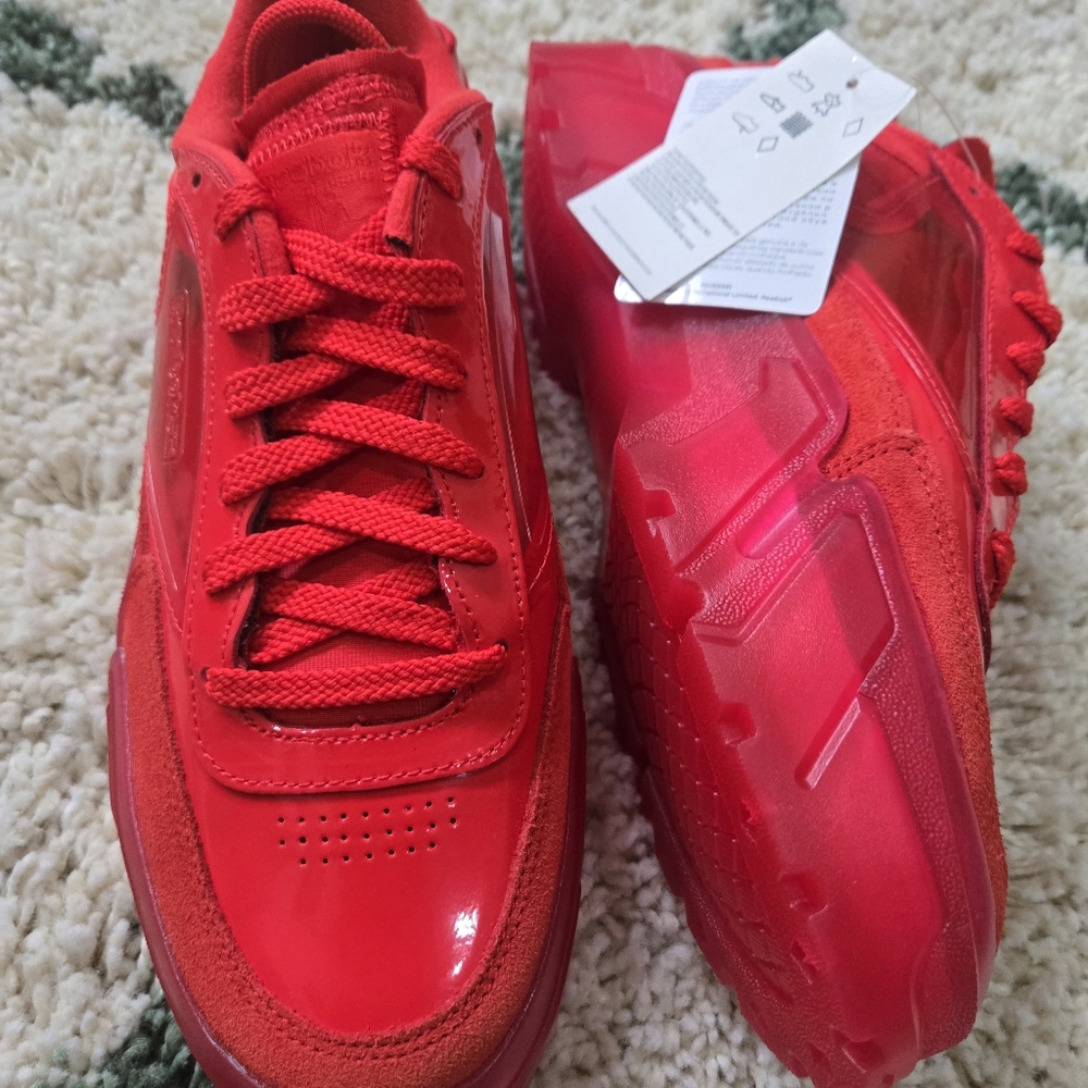 Reebok Club C Cardi B Shoes Womens Size 9.5M Instinct Red Sneakers FZ4932